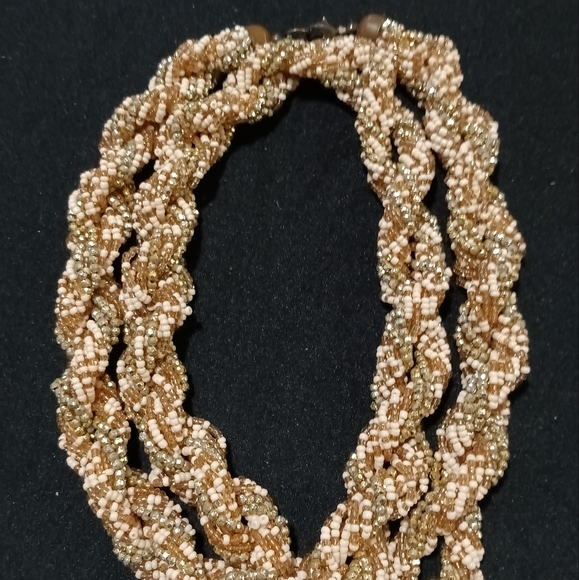 Necklace vintage twisted seed bead multi colored - Picture 1 of 5